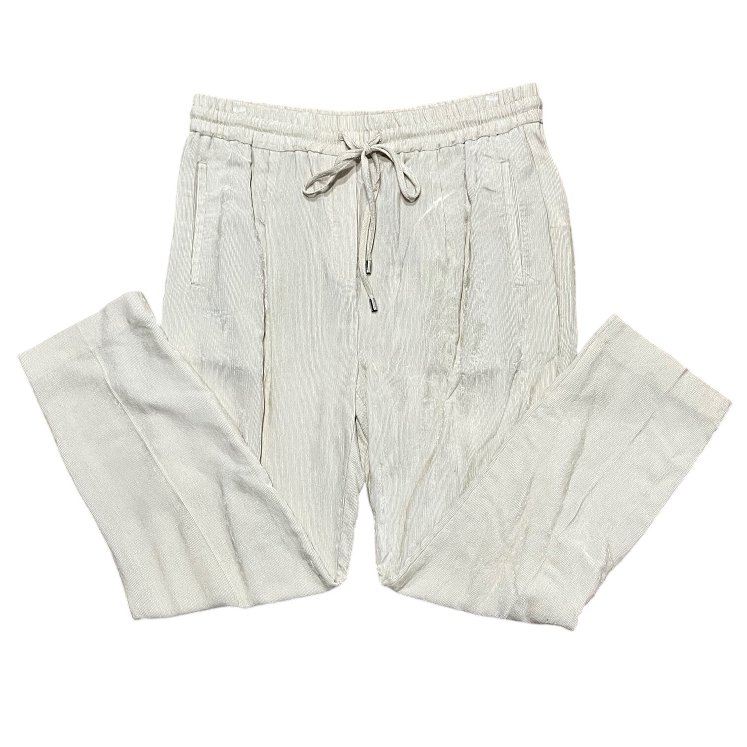 Reiss Felicity Italian Needle Cord Joggers Ivory Women's Us 10 New With Tags